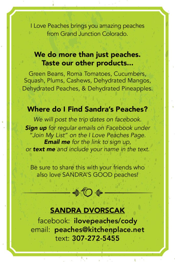 Sandra's Kitchen Place back view of poster